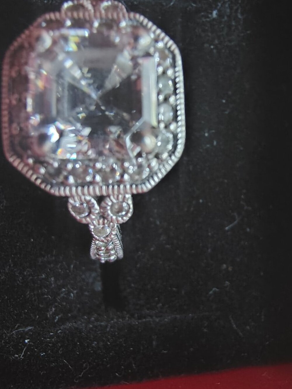 Bridal Set CZ Square Cut With Intricate Detail - Picture 6 of 9